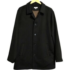 Peter Millar Wool Cashmere Coat Mens Large L Crown Fleece Black Jacket